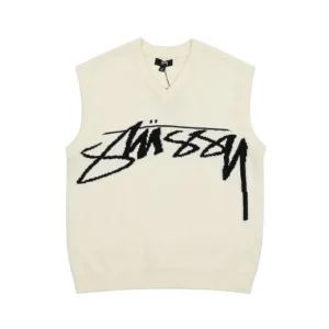 Stussy Vintage Streetwear Sweater Pria cream