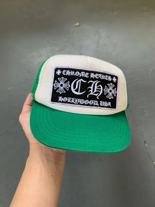 Chrome Hearts Y2K Luxury Hat Pria white green